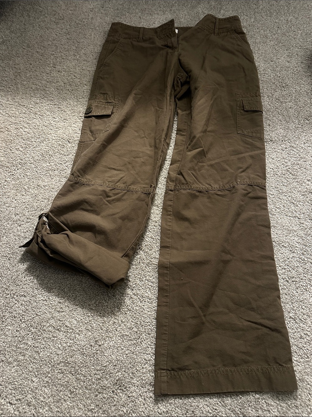 Vintage Ann Taylor Loft green cargo cropped or regular length pants size 4